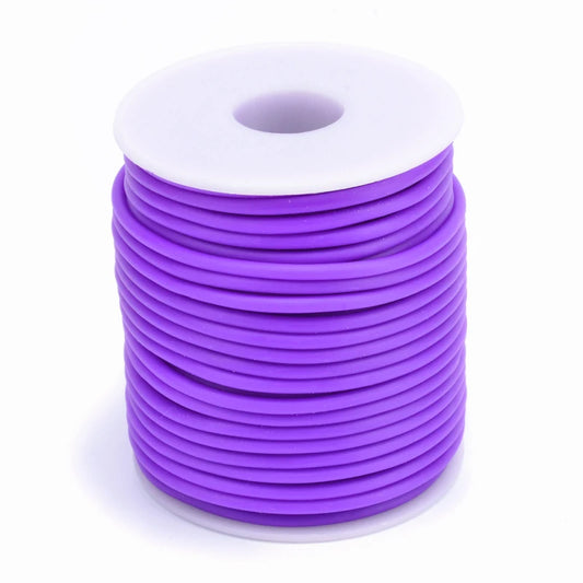 Purilite Select Hollow Rubber Cord Roll for Jewelry Making, Flexible PVC Tubular Craft Cord, DIY Bracelet and Necklace Thread, 2mm 3mm 4mm