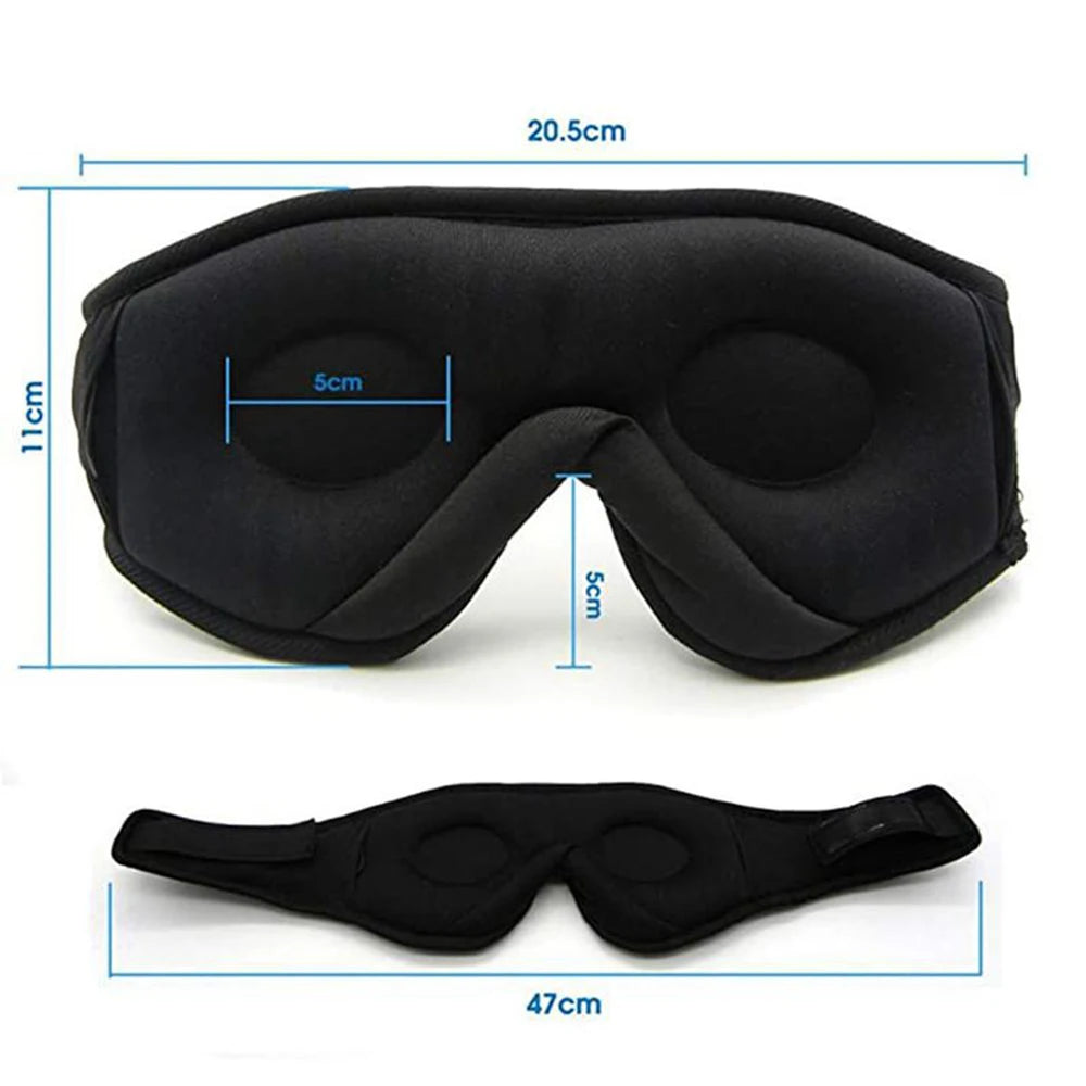 Purilite Select Bluetooth Sleep Mask with Built-In Headphones - 3D Light Blocking Eye Mask for Music and Restful Sleep