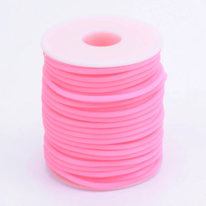Purilite Select Hollow Rubber Cord Roll for Jewelry Making, Flexible PVC Tubular Craft Cord, DIY Bracelet and Necklace Thread, 2mm 3mm 4mm