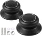 Purilite Select 2PCS Universal Pot Lid Replacement Knob Heat-Resistant Bakelite Handle with Stainless Steel Base for Cookware and Glass Lids - PuriLite