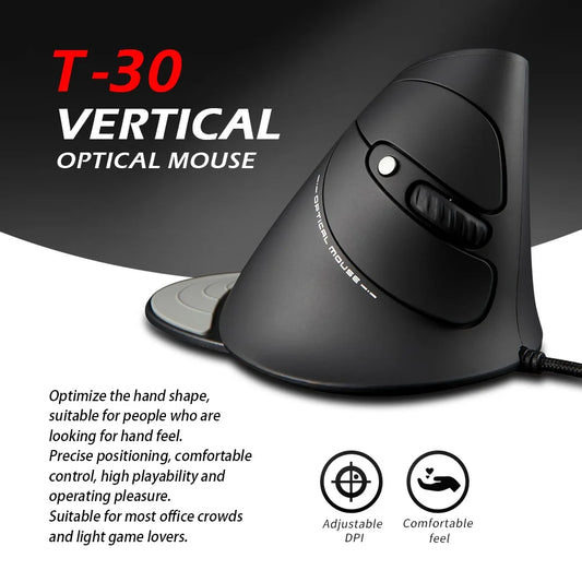 Purilite Select T-30 Vertical Ergonomic Wired Mouse