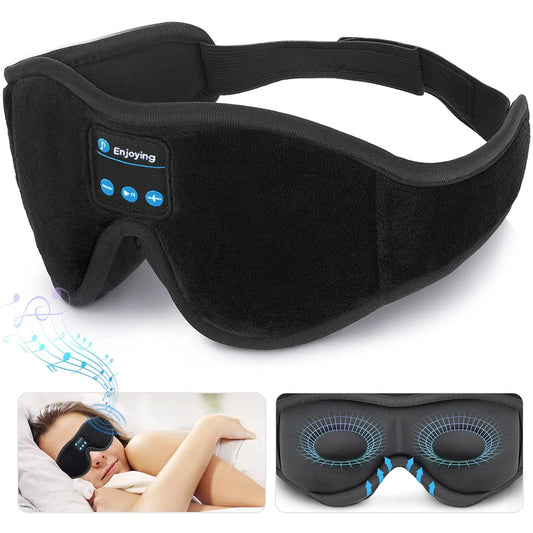 Purilite Select Bluetooth Sleep Mask with Built-In Headphones - 3D Light Blocking Eye Mask for Music and Restful Sleep