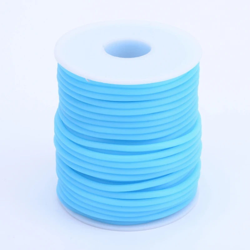 Purilite Select Hollow Rubber Cord Roll for Jewelry Making, Flexible PVC Tubular Craft Cord, DIY Bracelet and Necklace Thread, 2mm 3mm 4mm