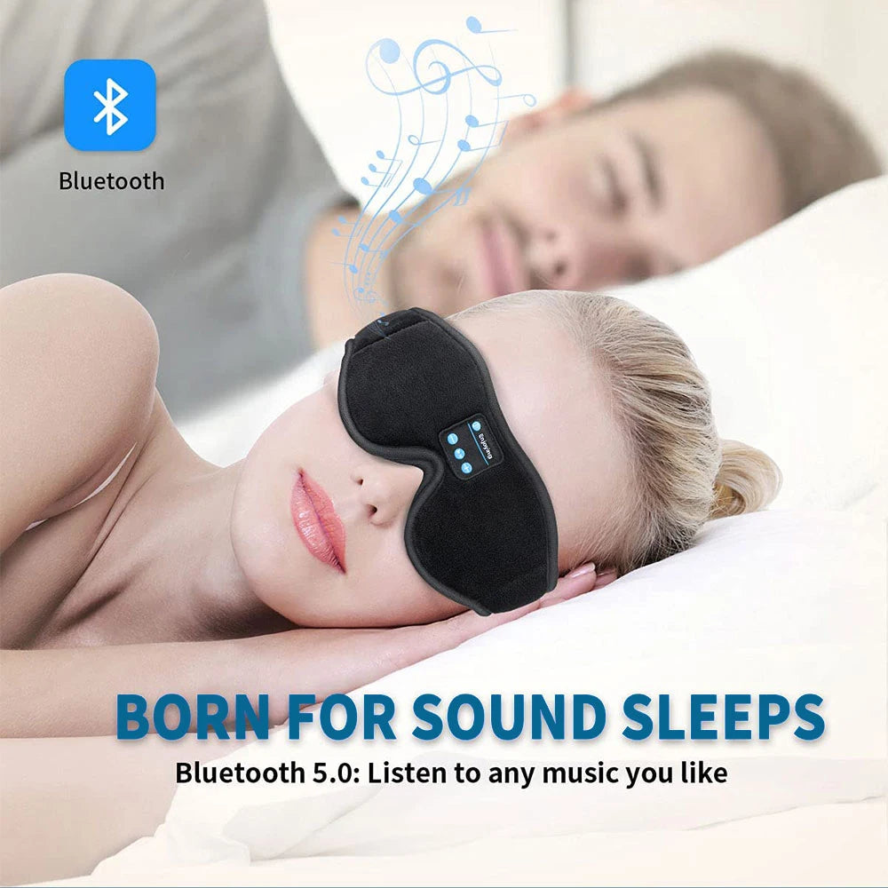 Purilite Select Bluetooth Sleep Mask with Built-In Headphones - 3D Light Blocking Eye Mask for Music and Restful Sleep