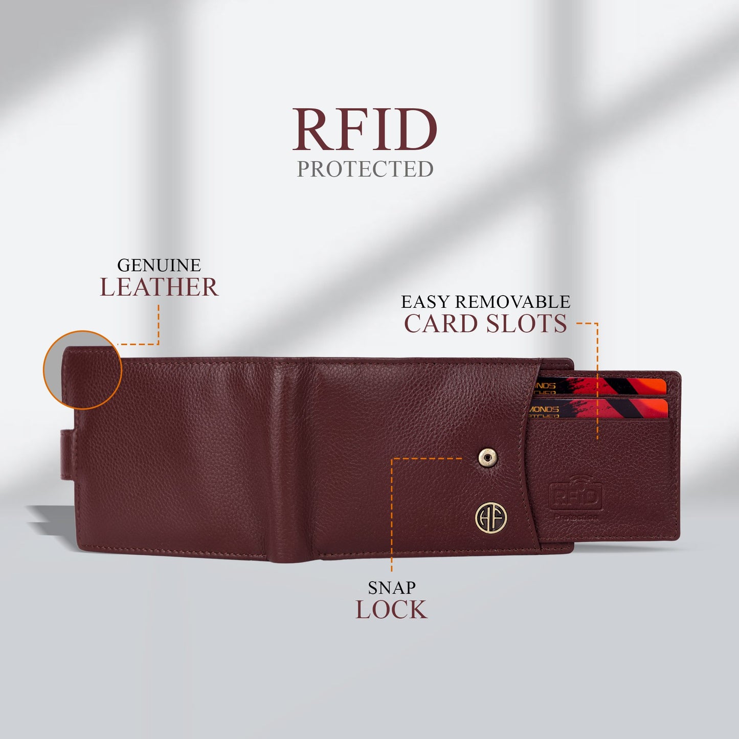 HAMMONDS FLYCATCHER Pure Cow Leather Bi-Fold Wallet for Men – RFID Protected, Compact & Stylish - PuriLite