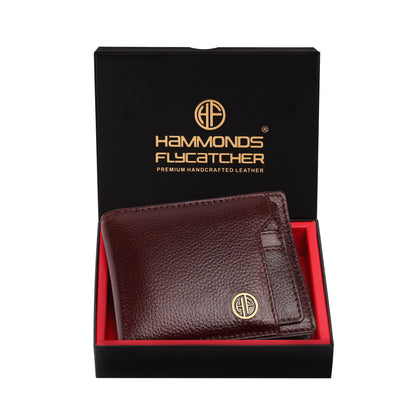 Hammonds Fly Catcher Men’s Bi-Fold Wallet | Pure cow Leather | RFID Protected | Brown Leather Wallet for Men - PuriLite