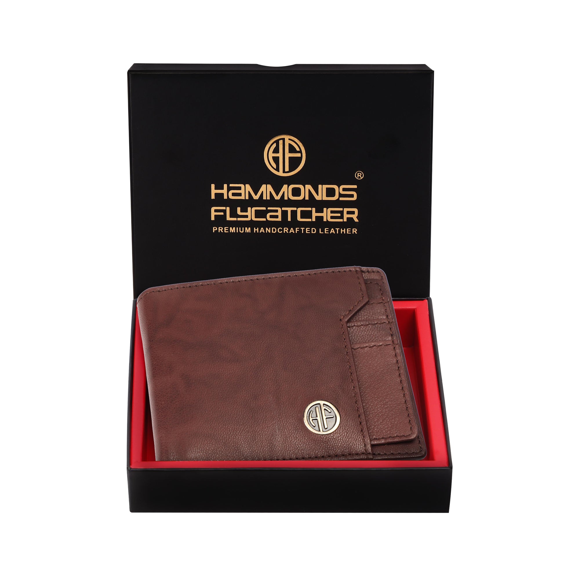 Hammonds Fly Catcher Men’s Bi-Fold Wallet | Pure cow Leather | RFID Protected | Brown Leather Wallet for Men - PuriLite