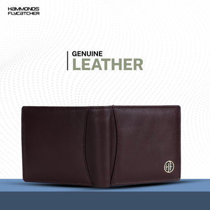 HAMMONDS FLYCATCHER Leather Wallet – Pure Cow Leather Bi-Fold Wallet for Men (Model: HF592LNBR) - PuriLite