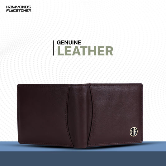 HAMMONDS FLYCATCHER Leather Wallet – Pure Cow Leather Bi-Fold Wallet for Men (Model: HF592LNBR) - PuriLite