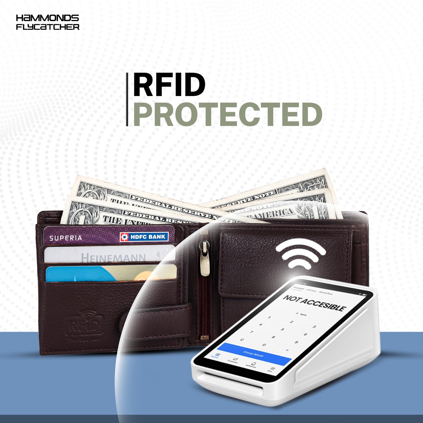 HAMMONDS FLYCATCHER Leather Wallet – Pure Cow Leather Bi-Fold Wallet for Men (Model: HF592LNBR) - PuriLite