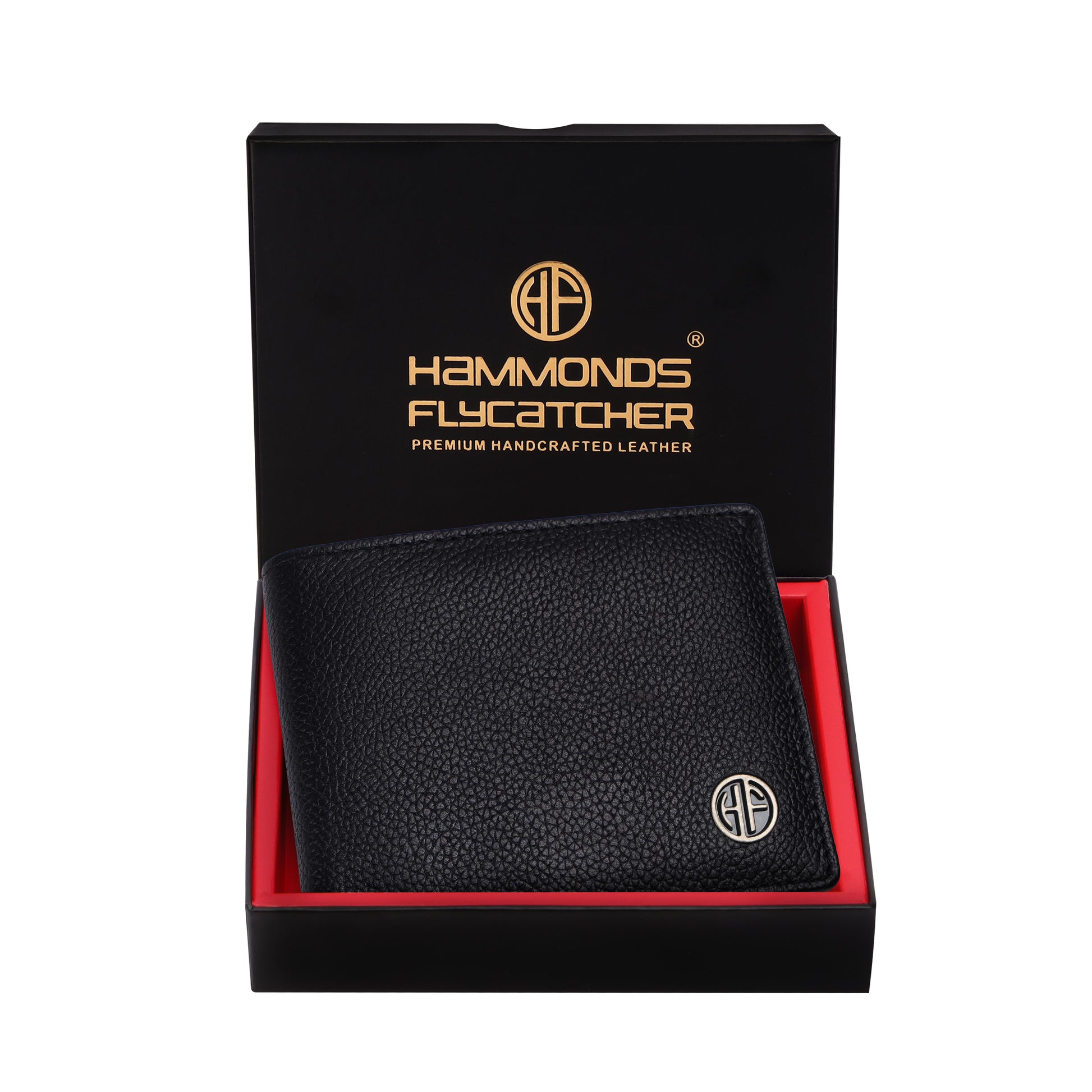 Hammonds Fly Catcher Pure Cow Leather Bi-Fold Wallet for Men – Black – Model HF594 - PuriLite