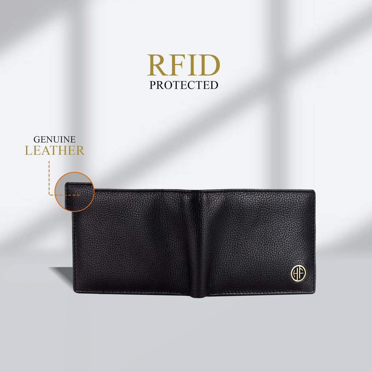Hammonds Fly Catcher Pure Cow Leather Bi-Fold Wallet for Men – Black – Model HF594 - PuriLite