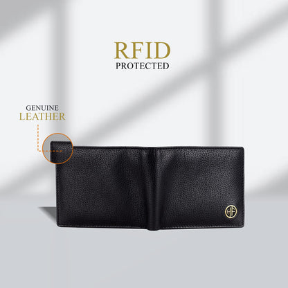 Hammonds Fly Catcher Pure Cow Leather Bi-Fold Wallet for Men – Black – Model HF594 - PuriLite