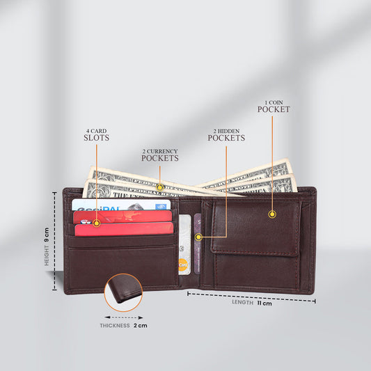 HAMMONDS FLYCATCHER Premium Pure Cow Leather Bi-Fold Wallet – Model HF594 - PuriLite