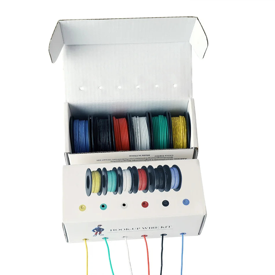 Purilite Select Silicone Insulated Stranded Wire Kit 6-Color Flexible Electrical Hook-Up Wire Set