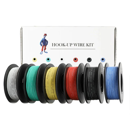 Purilite Select Silicone Insulated Stranded Wire Kit 6-Color Flexible Electrical Hook-Up Wire Set