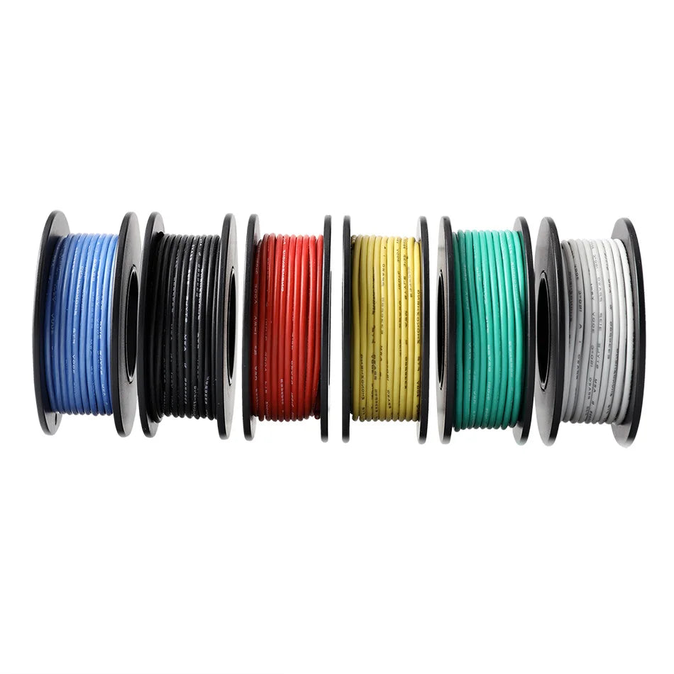 Purilite Select Silicone Insulated Stranded Wire Kit 6-Color Flexible Electrical Hook-Up Wire Set