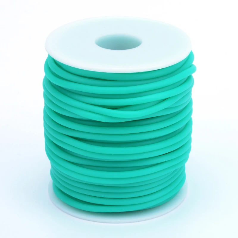 Purilite Select Hollow Rubber Cord Roll for Jewelry Making, Flexible PVC Tubular Craft Cord, DIY Bracelet and Necklace Thread, 2mm 3mm 4mm