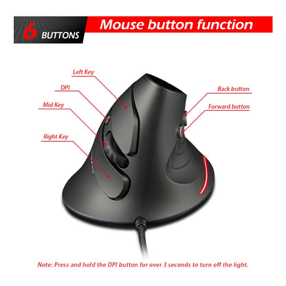 Purilite Select T-30 Vertical Ergonomic Wired Mouse