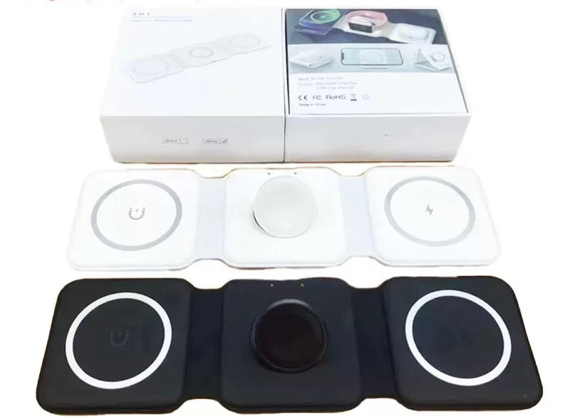 3-in-1 Wireless Charging Station – Fast Charger Dock for Phone, Smartwatch & Earbuds