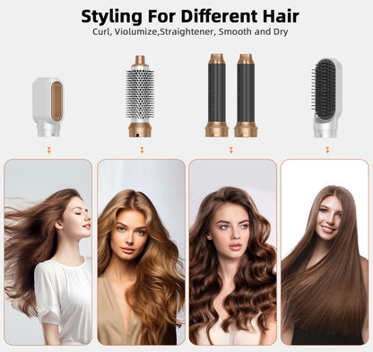 5-in-1 Hair MultiStyler – Interchangeable Attachments for Straightening, Curling, Waving, Volumizing & Smoothing