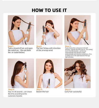 5-in-1 Hair MultiStyler – Interchangeable Attachments for Straightening, Curling, Waving, Volumizing & Smoothing