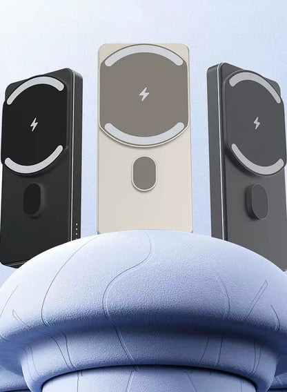 Magnetic Wireless Power Bank 5000mAh – MagSafe Compatible Slim Portable Charger (Black)