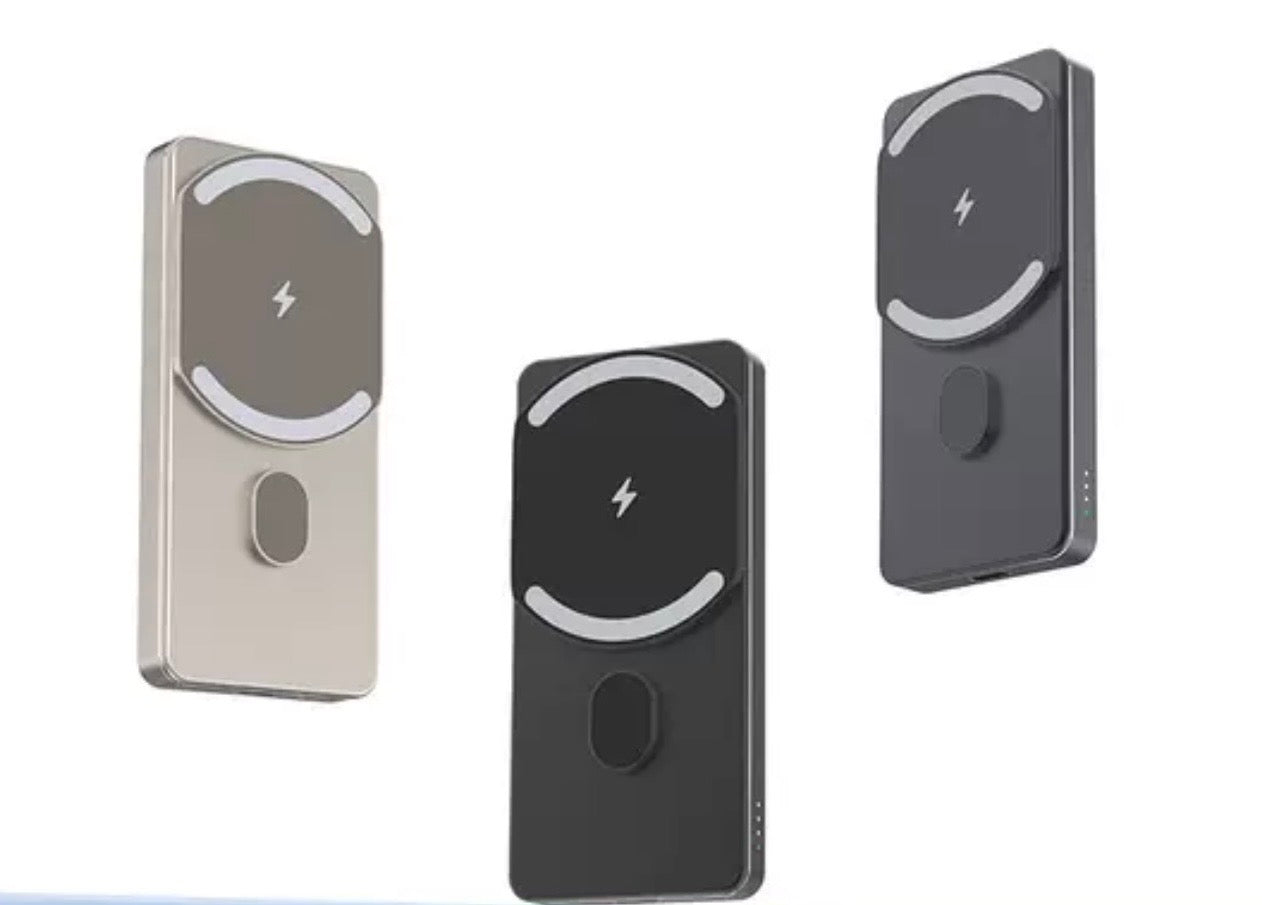 Magnetic Wireless Power Bank 5000mAh – MagSafe Compatible Slim Portable Charger (Black)