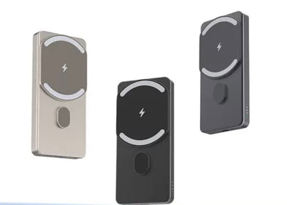 Magnetic Wireless Power Bank 5000mAh – MagSafe Compatible Slim Portable Charger (Black)