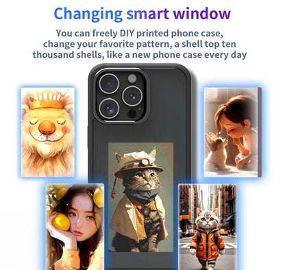 E-Ink Screen Phone Case with Smart NFC – Customizable App-Controlled Back Cover for iPhone 13, 14 & 15 Pro Max