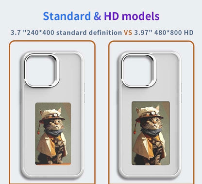 E-Ink Screen Phone Case with Smart NFC – Customizable App-Controlled Back Cover for iPhone 13, 14 & 15 Pro Max