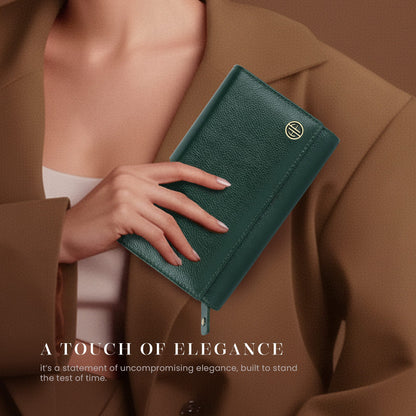Hammonds LW5001 Premium Cow Leather Women’s Wallet | Genuine Cow Leather RFID Protected Wallet | Chic & Functional Hand Wallet | Stylish Women’s Leather Wallet - PuriLite