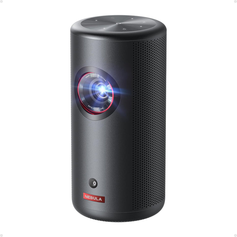 NEBULA Capsule 3 Laser Projector, Upgraded with Google TV and Official Netflix, Mini Smart TV Projector with Wi-Fi, Outdoor Portable Projector, Dolby Digital, 120-Inch Screen, 2.5H Built-in Battery