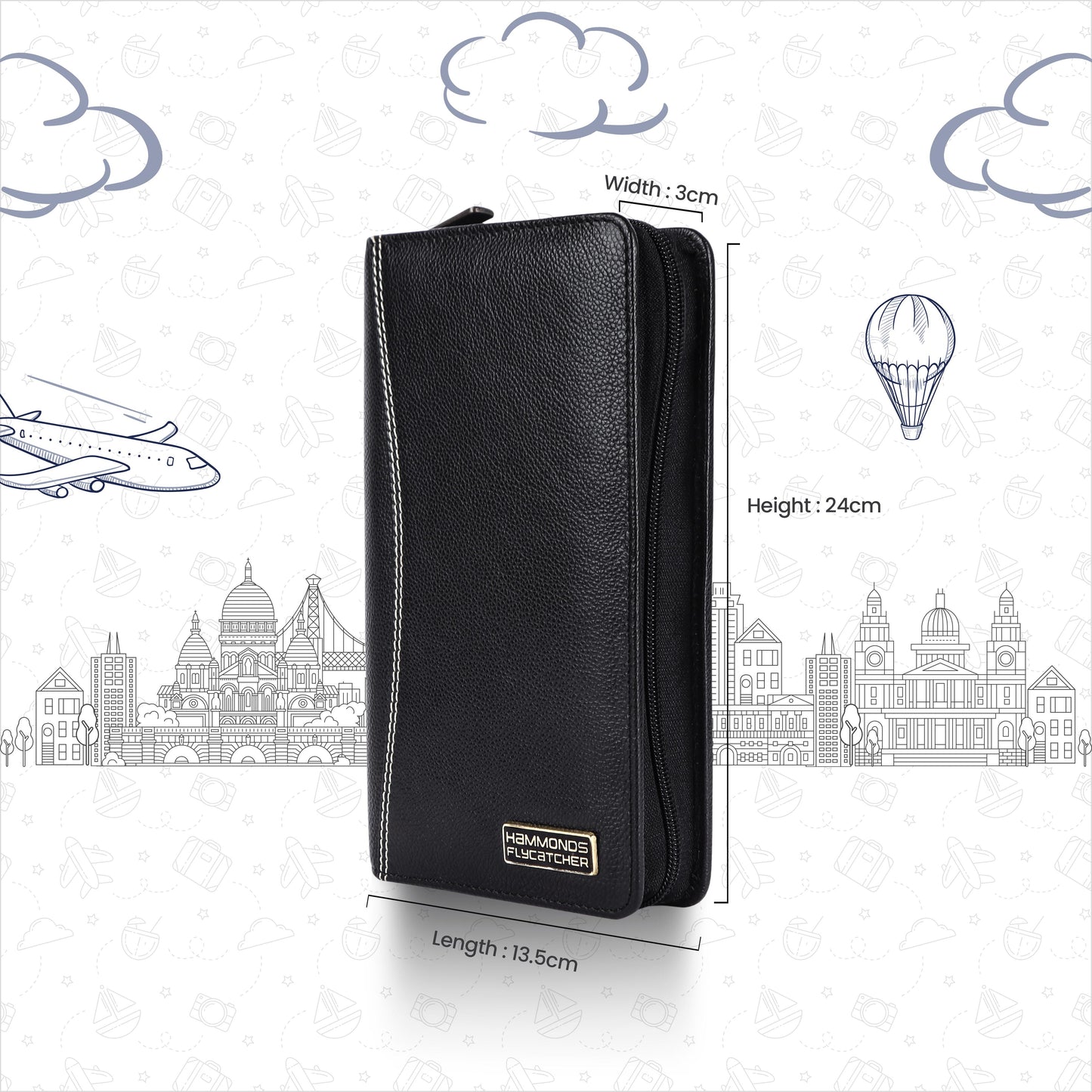 Hammonds Flycatcher Premium Cow Leather Unisex Passport Cover | Genuine Cow Leather RFID Travel Wallet | Organized Passport & Card Holder | Stylish Travel Accessory - PuriLite