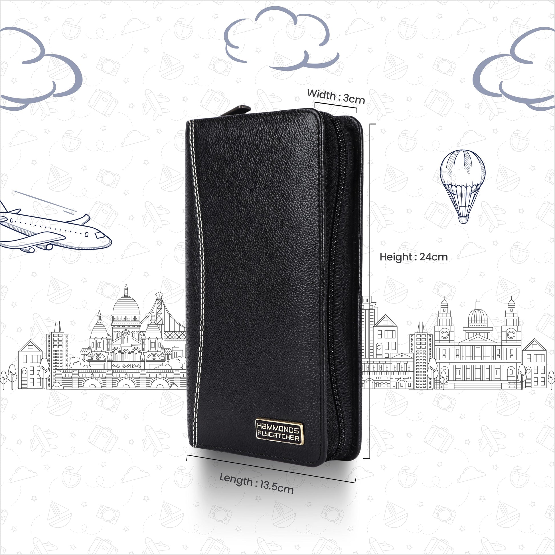 Hammonds Flycatcher Premium Cow Leather Unisex Passport Cover | Genuine Cow Leather RFID Travel Wallet | Organized Passport & Card Holder | Stylish Travel Accessory - PuriLite