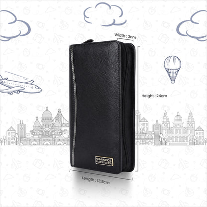 Hammonds Flycatcher Premium Cow Leather Unisex Passport Cover | Genuine Cow Leather RFID Travel Wallet | Organized Passport & Card Holder | Stylish Travel Accessory - PuriLite