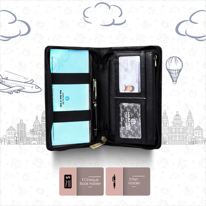 Hammonds Flycatcher Premium Cow Leather Unisex Passport Cover | Genuine Cow Leather RFID Travel Wallet | Organized Passport & Card Holder | Stylish Travel Accessory - PuriLite