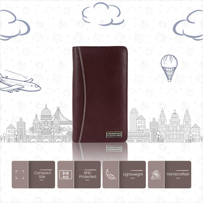 Hammonds Flycatcher Premium Cow Leather Unisex Passport Cover | Genuine Cow Leather RFID Travel Wallet | Organized Passport & Card Holder | Stylish Travel Accessory - PuriLite