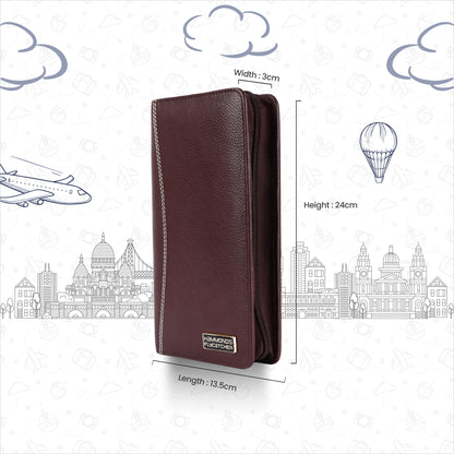 Hammonds Flycatcher Premium Cow Leather Unisex Passport Cover | Genuine Cow Leather RFID Travel Wallet | Organized Passport & Card Holder | Stylish Travel Accessory - PuriLite