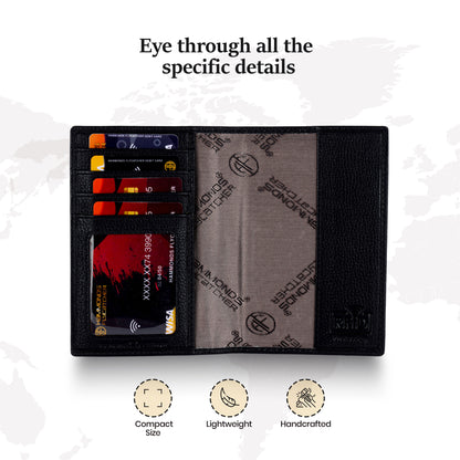 Hammonds Flycatcher Premium Cow Leather Unisex Bi-Fold Passport Holder | Genuine Cow Leather RFID Protected Travel Document Organizer | Compact & Stylish Travel Wallet - PuriLite