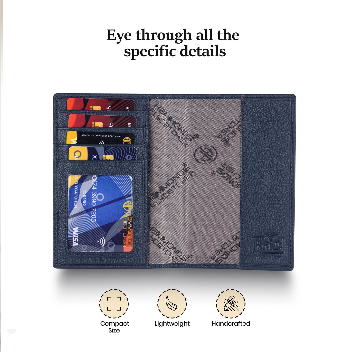 Hammonds Flycatcher Premium Cow Leather Unisex Bi-Fold Passport Holder | Genuine Cow Leather RFID Protected Travel Document Organizer | Compact & Stylish Travel Wallet - PuriLite