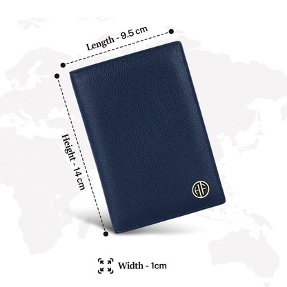 Hammonds Flycatcher Premium Cow Leather Unisex Bi-Fold Passport Holder | Genuine Cow Leather RFID Protected Travel Document Organizer | Compact & Stylish Travel Wallet - PuriLite