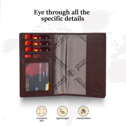 Hammonds Flycatcher Premium Cow Leather Unisex Bi-Fold Passport Holder | Genuine Cow Leather RFID Protected Travel Document Organizer | Compact & Stylish Travel Wallet - PuriLite