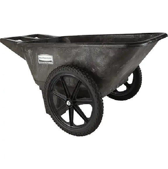 Rubbermaid Commercial Big Wheel Yard Cart, 7.5 cu. feet, 300 lb. Capacity, Plastic, Black (FG564200BLA)