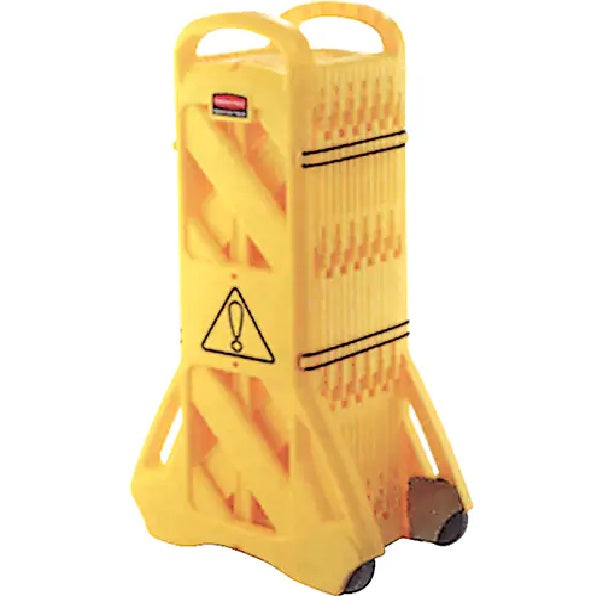 Portable Mobile Barriers, 13' L, Plastic, Yellow