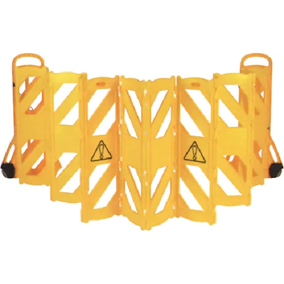 Portable Mobile Barriers, 13' L, Plastic, Yellow