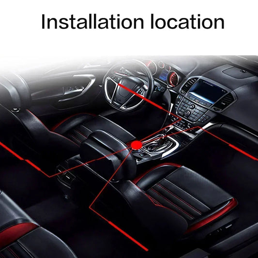Purilite Select USB Car LED Ambient Light 7 Color Voice Activated Star Projection Lamp for Footwell Dashboard Interior Decoration