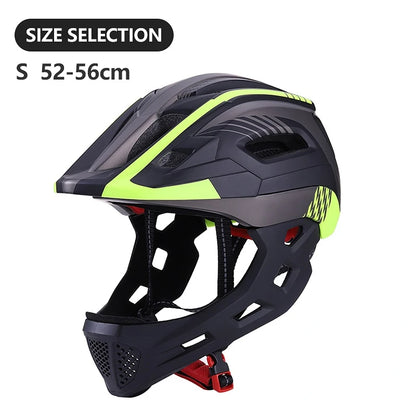 🛡️ Kids Full-Face Detachable Safety Helmet with Rear Light