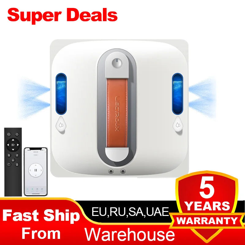 Purilite Select Smart Window Cleaning Robot with 4-Way Water Spray, 9000Pa Suction, Edge Detection, and App Control - PuriLite