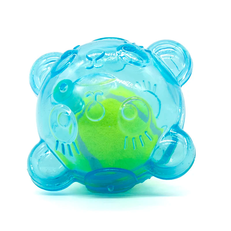 Purilite Select Durable Dog Chew Toy – Cute Bear Head Squeaky Puppy Toy - Teeth-Cleaning Rubber Toy for Small and Large Dogs